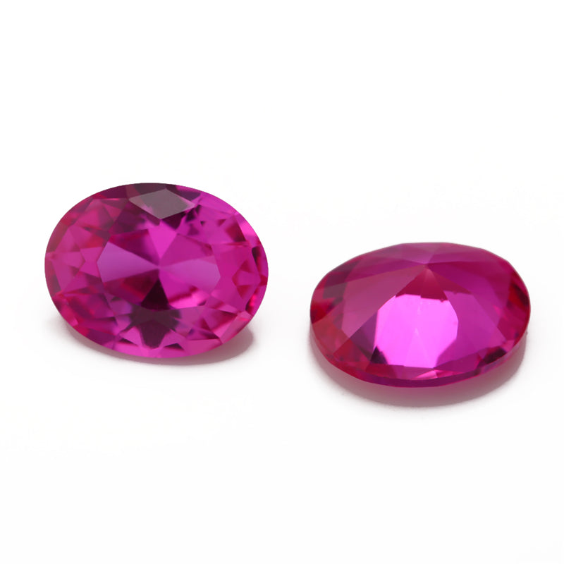 Size 3x5~13x18mm Oval Cut 3# Red Stone Loose Corundum Synthetic Gemstone for Jewelry