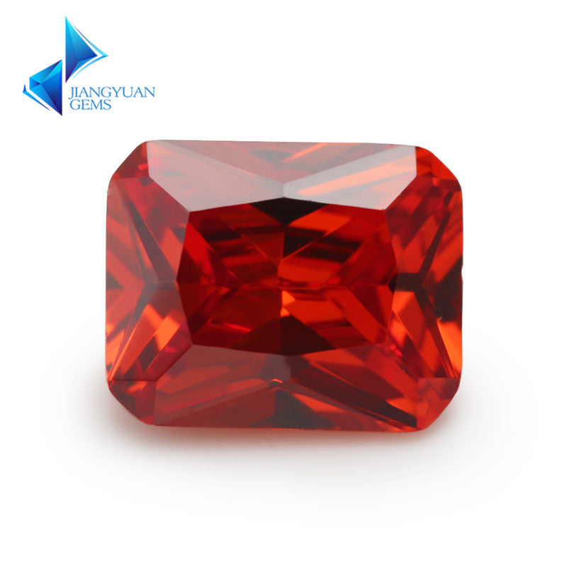 50pcs 4x6~10x12mm 5A Octangle Cut Orange CZ Stone Loose Cubic Zirconia Synthetic Gemstone for Jewelry