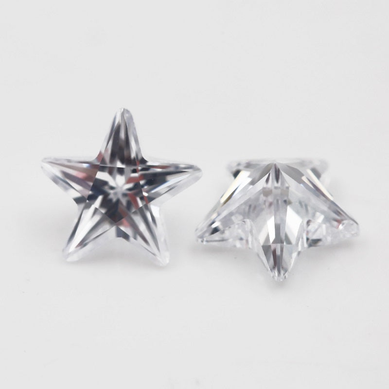 50pcs 4x4~10x10mm 5A Star Shape White CZ Stone Loose Cubic Zirconia Synthetic Gemstone for Jewelry