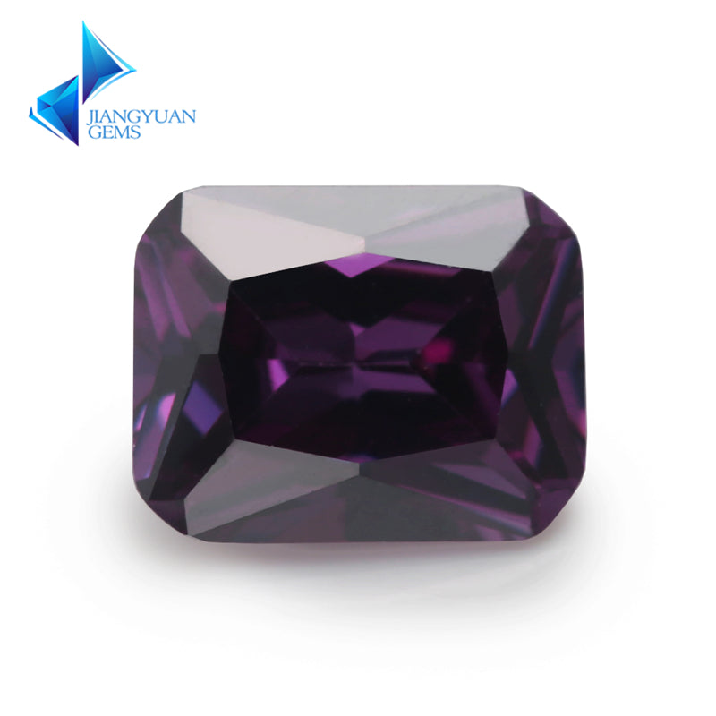 50pcs 4x6~10x12mm 5A Octangle Cut Amethyst Color CZ Stone Loose Cubic Zirconia Synthetic Gemstone for Jewelry