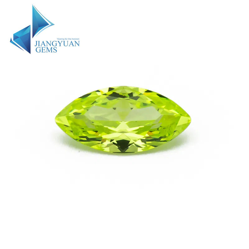 Size 2x4mm~8x16mm 5A Marquise Cut Apple Green Cubic Zirconia Stone Loose CZ Synthetic Gemstone for Jewelry Making