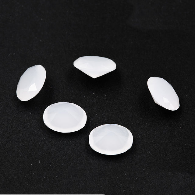 Size 3x5~10x12mm Oval Cut AQ18 White Glass Stone Loose Synthetic Gemstone for Jewelry
