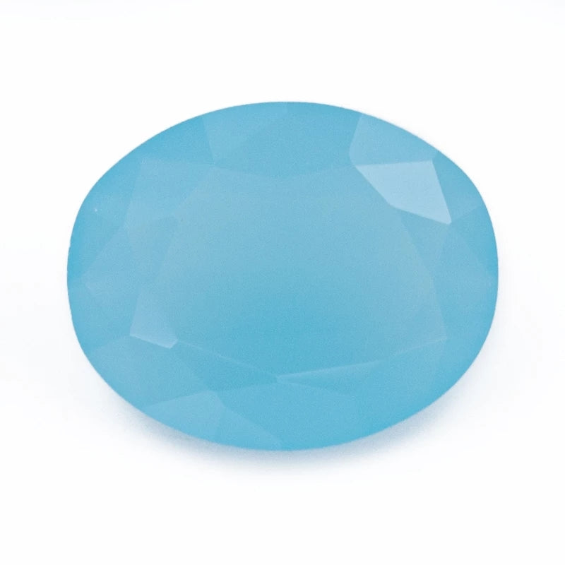Size 3x5~10x12mm Oval Cut AQ17 Sea Blue Glass Stone Loose Synthetic Gemstone for Jewelry