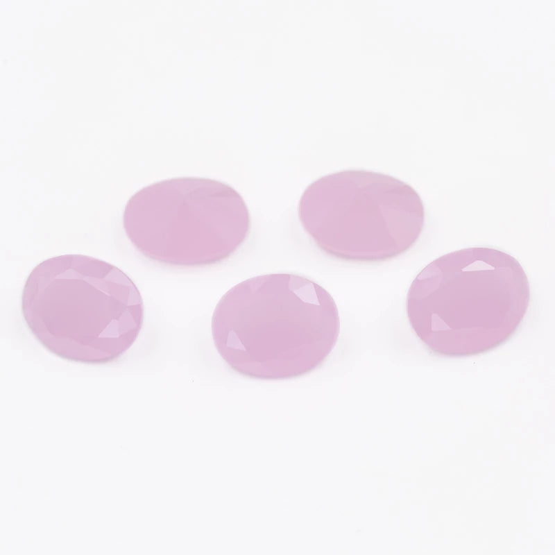 Size 3x5~10x12mm Oval Cut AQ19 Pink Glass Stone Loose Synthetic Gemstone for Jewelry