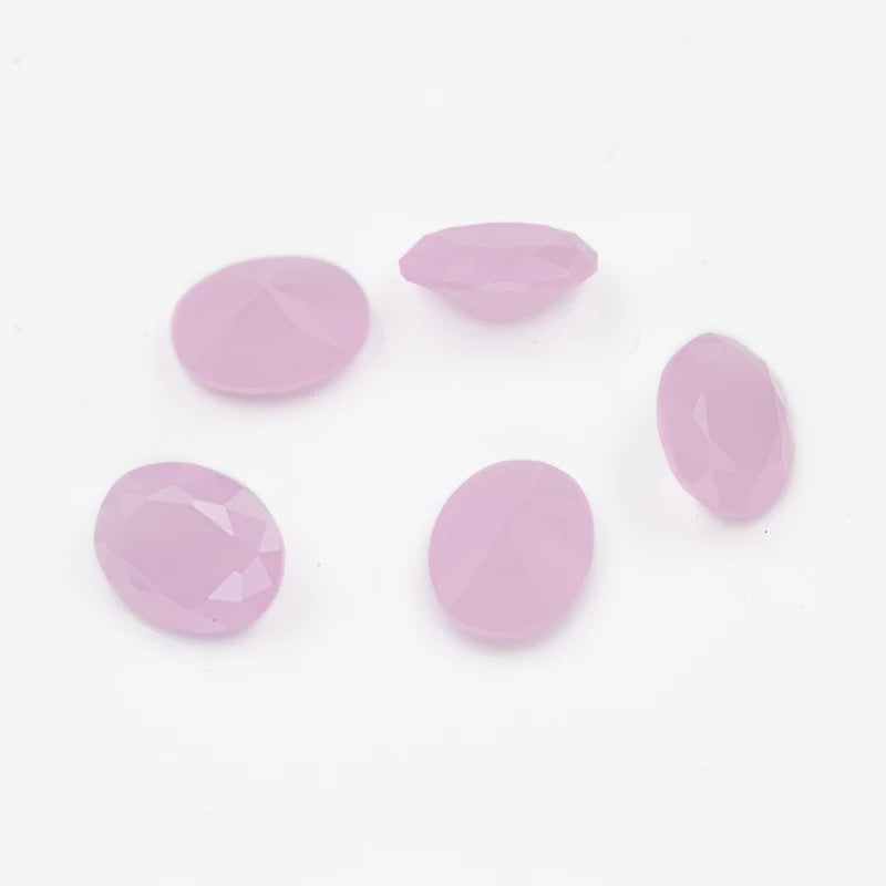Size 3x5~10x12mm Oval Cut AQ19 Pink Glass Stone Loose Synthetic Gemstone for Jewelry