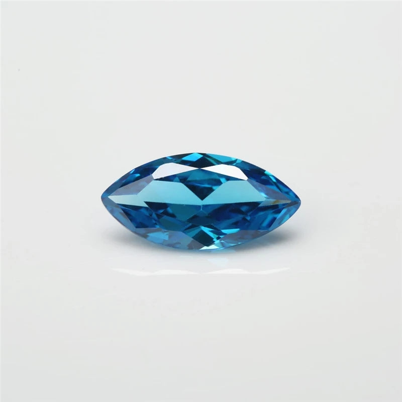 Size 2x4~8x16mm 5A Marquise Cut Deep Sea blue CZ Stone Loose Cubic Zirconia Synthetic Gemstone for Jewelry