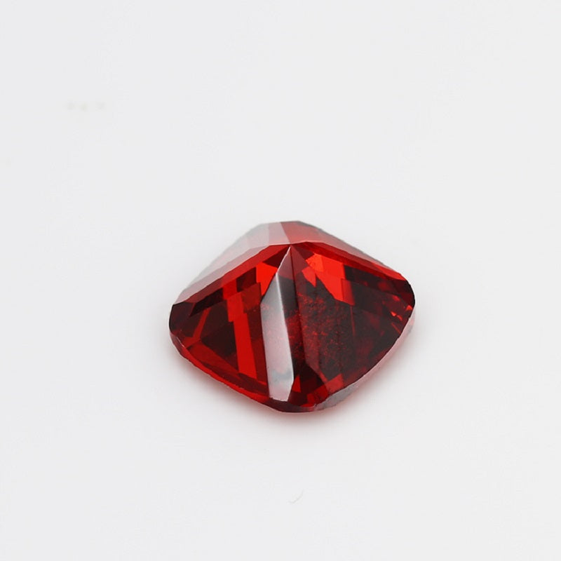 50pcs 4x4~10x10mm 5A Cushion Cut Garnet Color CZ Stone Loose Cubic Zirconia Synthetic Gemstone for Jewelry