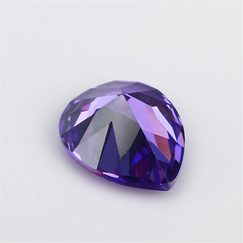 Size 3x5~10x12mm 5A Pear Cut Violet CZ Stone Loose Cubic Zirconia Synthetic Gemstone for Jewelry