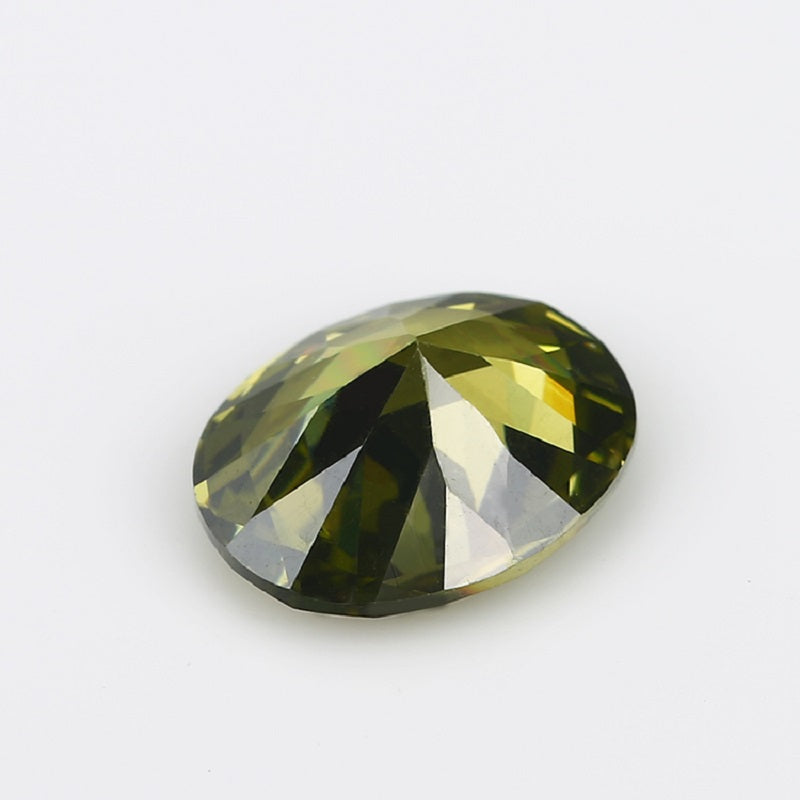 Size 2x3~13x18mm 5A Oval Cut Olive Green CZ Stone Loose Cubic Zirconia Synthetic Gemstone for Jewelry