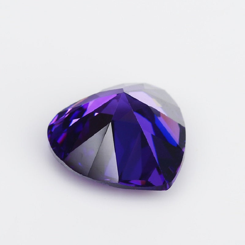 50pcs 3x3-10x10mm 5A Heart Cut Violet CZ Stone Loose Cubic Zirconia Synthetic Gemstone for Jewelry