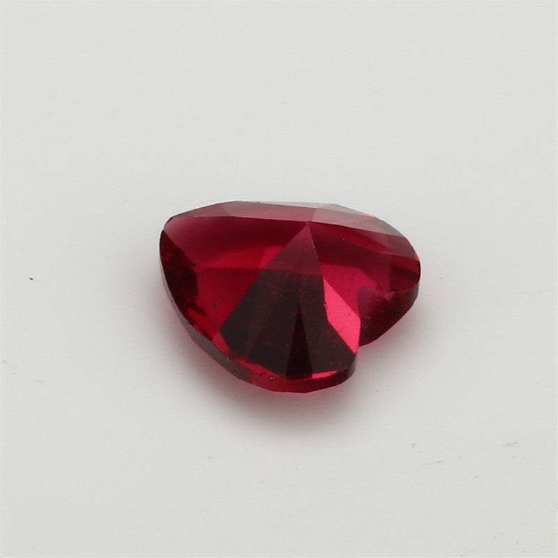 Size 3x3~10x10mm Heart Cut Rose Red Glass Stone Loose Synthetic Gemstone for Jewelry