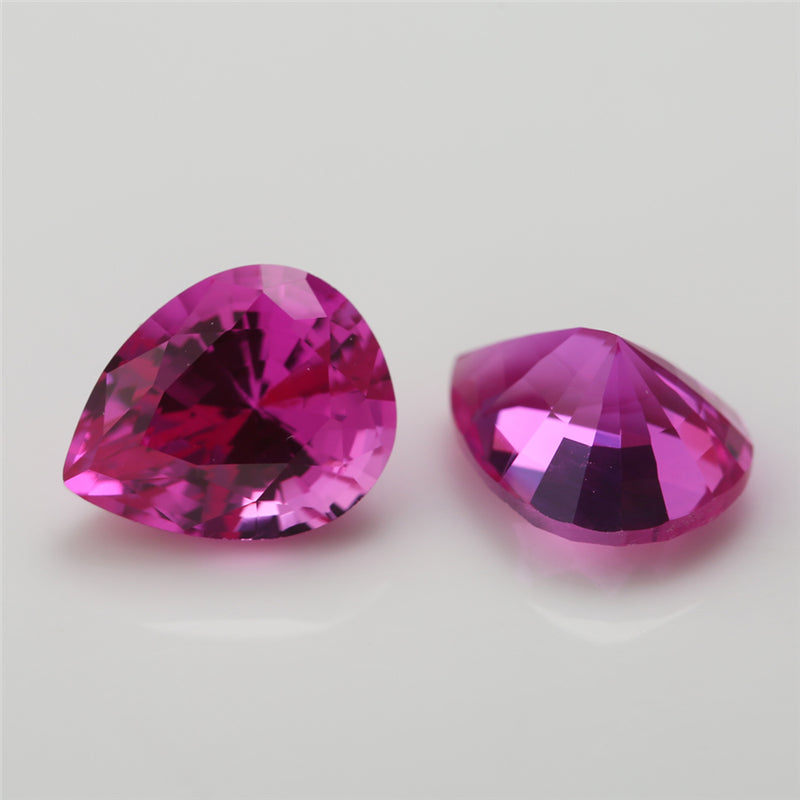 Size 3x5~13x18mm Pear Cut 3# Red Stone Loose Corundum Synthetic Gemstone for Jewelry