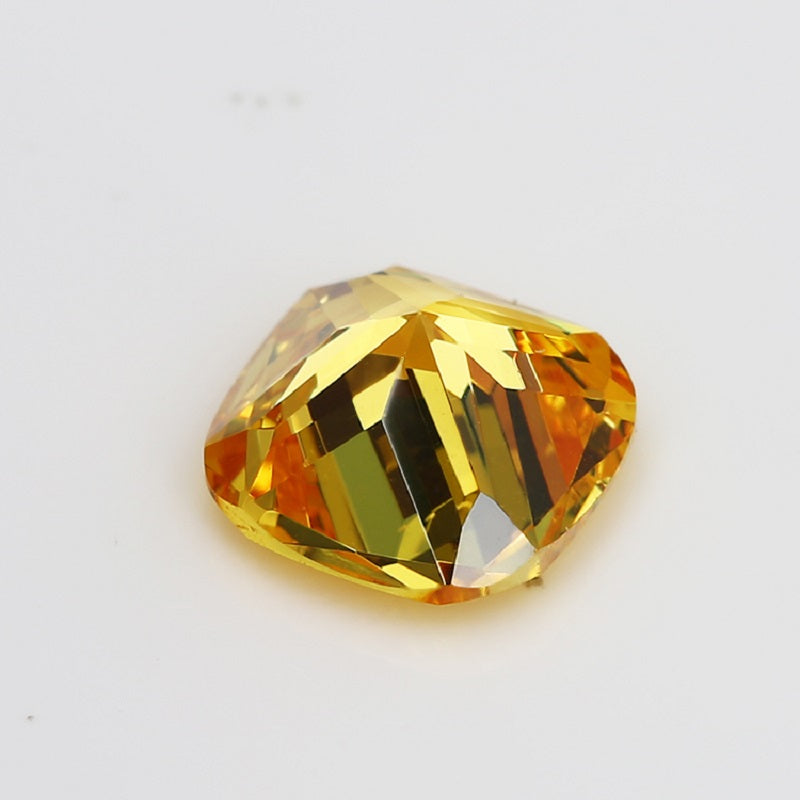 50pcs 4x4~10x10mm 5A Cushion Cut Golden Yellow CZ Stone Loose Cubic Zirconia Synthetic Gemstone for Jewelry