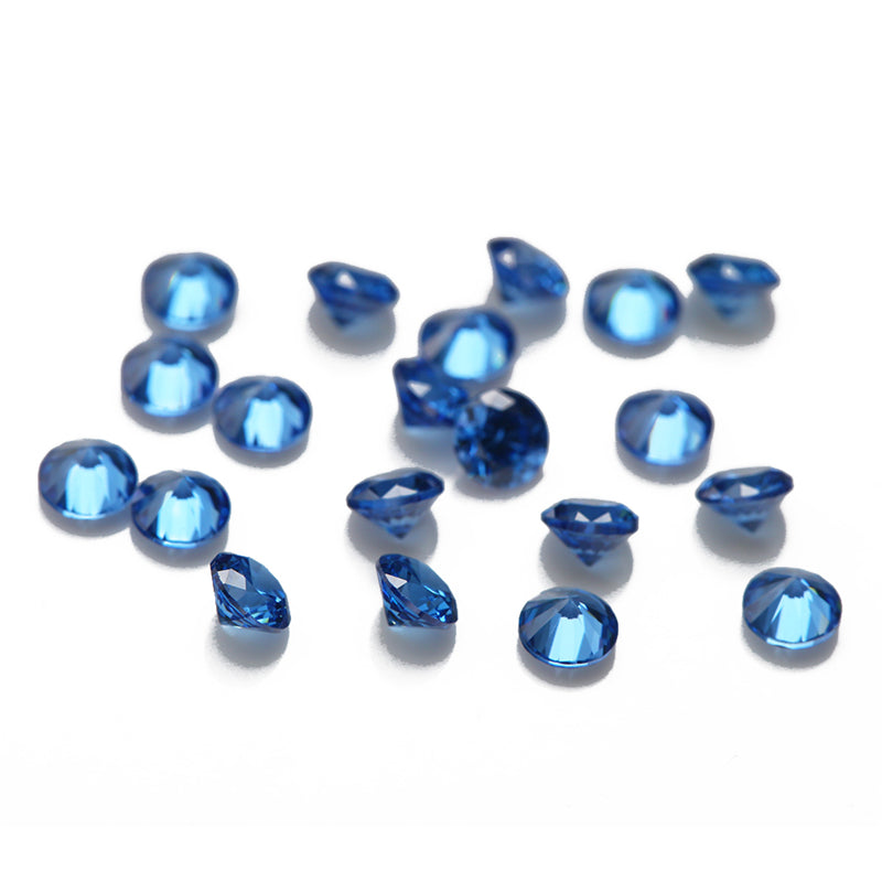 Size 1.0-10.0mm 5A Round Cut Blue CZ Stone Loose Cubic Zirconia Synthetic Gemstone for Jewelry
