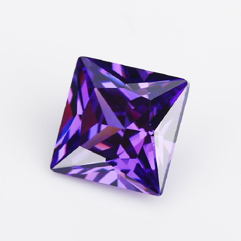 50pcs 1.5x1.5~10x10mm 5A Square Princess Cut Violet CZ Stone Loose Cubic Zirconia Synthetic Gemstone for Jewelry