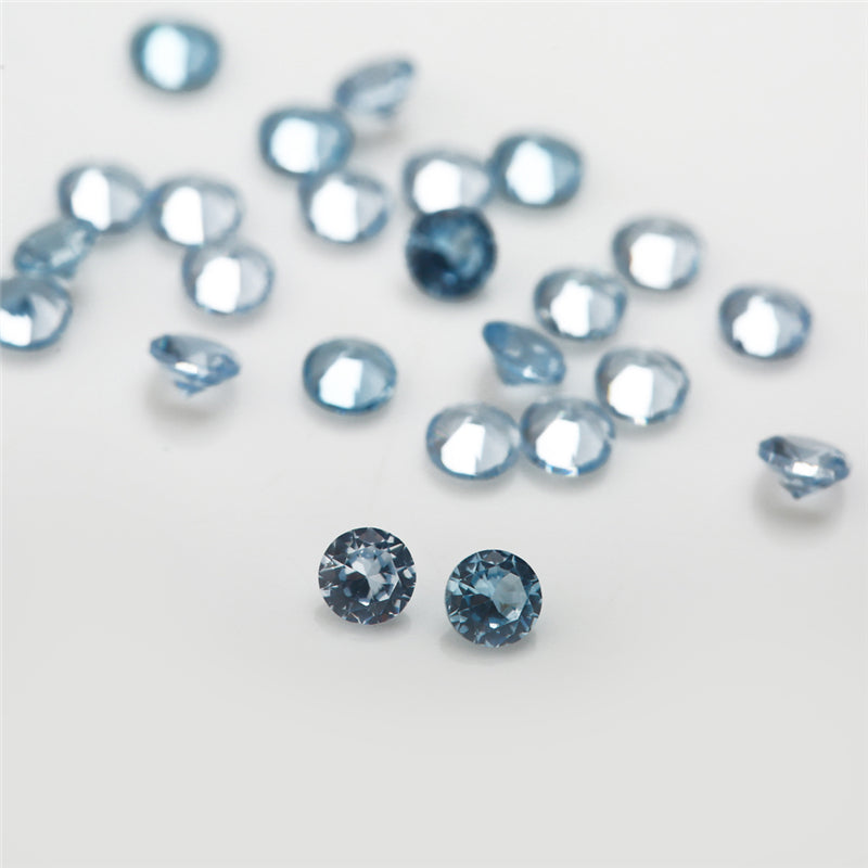 Size 1.0~3.0mm Round Cut 106# Color Blue Stone Loose Spinel Synthetic Gemstone for Jewelry