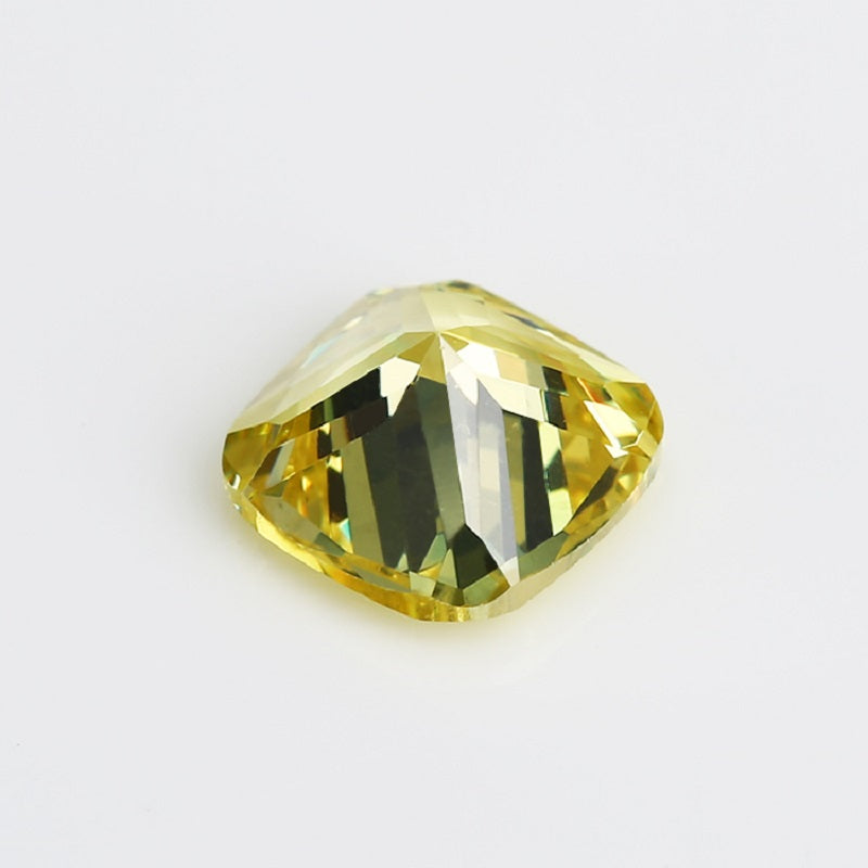50pcs 4x4~10x10mm 5A Cushion Cut Olive Yellow CZ Stone Loose Cubic Zirconia Synthetic Gemstone for Jewelry