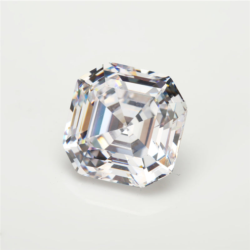 50pcs 3x3-12x12mm 5A Square Shape Asscher Cut White CZ Stone Loose Cubic Zirconia Synthetic Gemstone for Jewelry