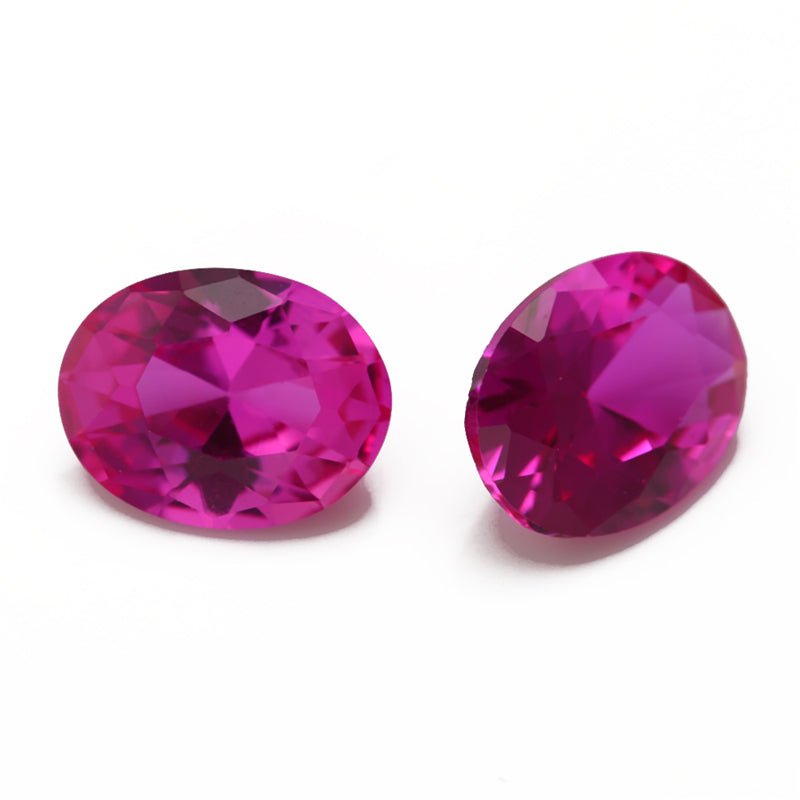 Size 3x5~13x18mm Oval Cut 3# Red Stone Loose Corundum Synthetic Gemstone for Jewelry