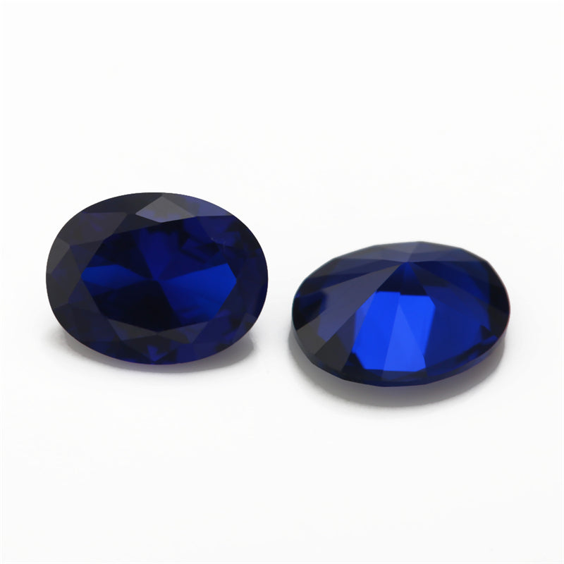 Size 3x5~10x12mm Oval Cut 112# Color Blue Stone Loose Spinel Synthetic Gemstone for Jewelry