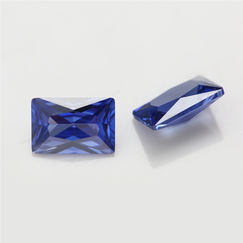 Size 3x5-9x11mm 5A Rectangle Cut Tanzanite Color CZ Stone Loose Cubic Zirconia Synthetic Gemstone for Jewelry Making