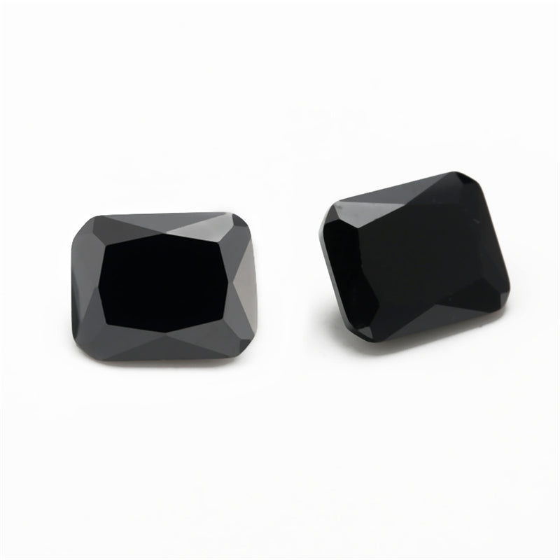 50pcs 4x6-10x12mm 5A Octangle Cut Cut Black CZ Stone Loose Cubic Zirconia Synthetic Gemstone for Jewelry