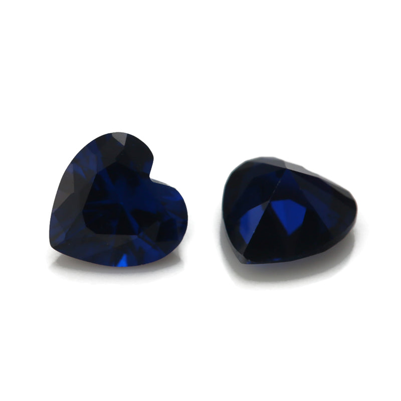 Size 3x3~10x10mm Heart Cut 114# Color Blue Stone Loose Spinel Synthetic Gemstone for Jewelry