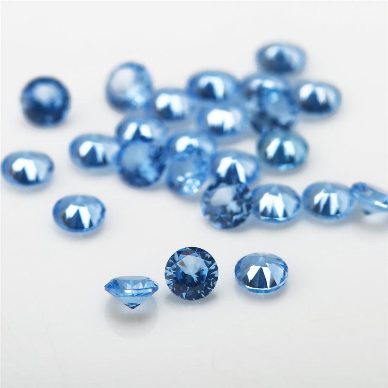 Size 1.0~3.0mm Round Cut 109# Color Blue Stone Loose Spinel Synthetic Gemstone for Jewelry