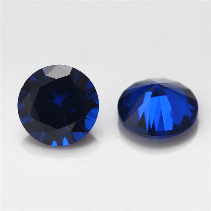 Size 3.5~10.0mm Round Cut 114# Color Blue Stone Loose Spinel Synthetic Gemstone for Jewelry