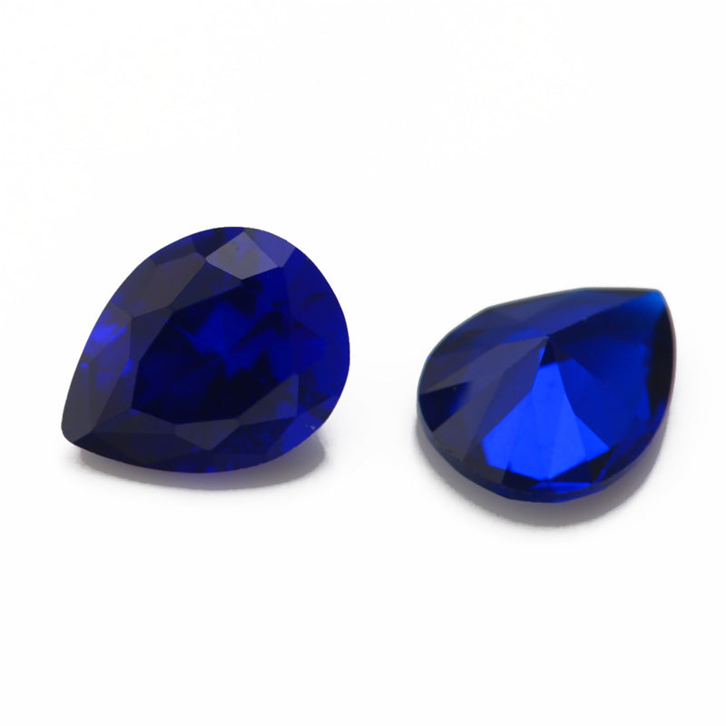 Size 3x5~10x12mm Pear Cut 112# Color Blue Stone Loose Spinel Synthetic Gemstone for Jewelry