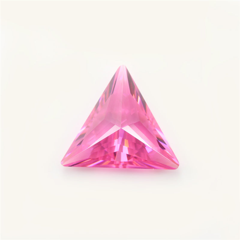 50pcs 3x3~10x10mm 5A Triangle Cut Cut Pink CZ Stone Loose Cubic Zirconia Synthetic Gemstone for Jewelry