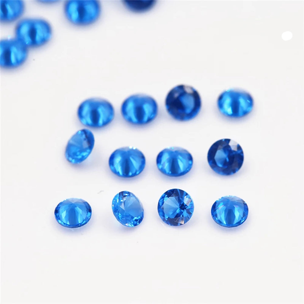 Size 1.0mm~3.0mm Round Cut Sea Blue Loose Nano Gems Stone Synthetic Gemstone for Jewelry