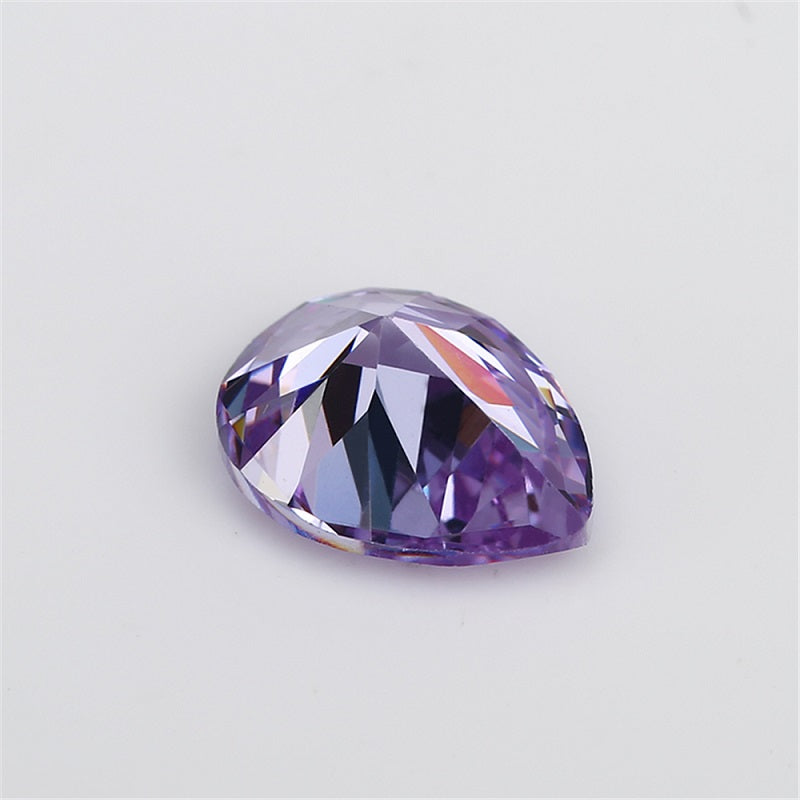 Size 3x5~10x12mm 5A Pear Cut Lavender Color CZ Stone Loose Cubic Zirconia Synthetic Gemstone for Jewelry