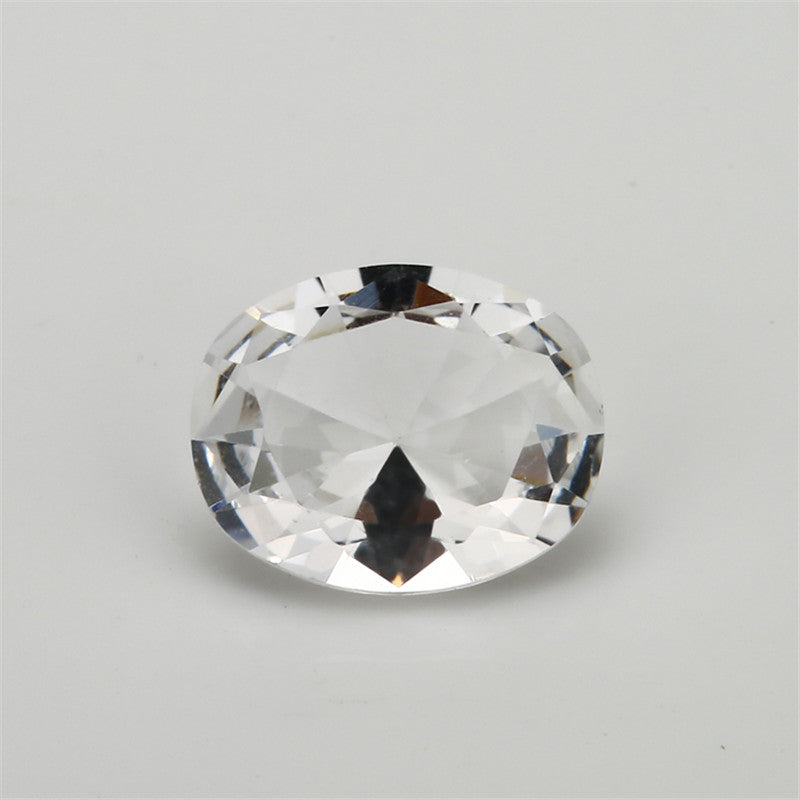 Size 3x5~10x12mm Oval Cut White Glass Stone Loose Synthetic Gemstone for Jewelry