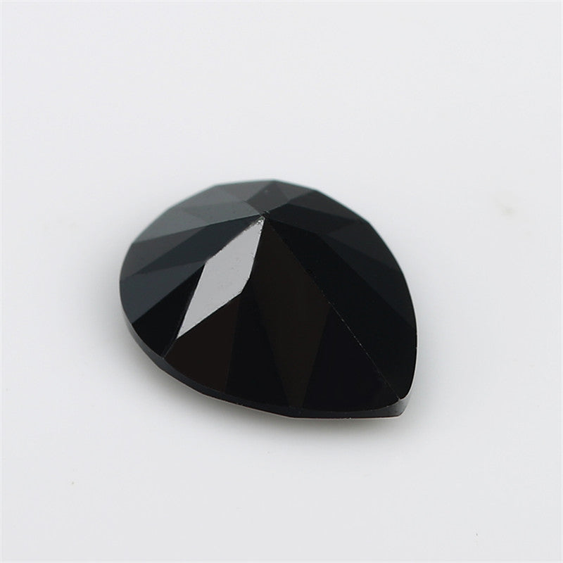 Size 3x5~10x12mm Pear Cut Black Glass Stone Loose Synthetic Gemstone for Jewelry