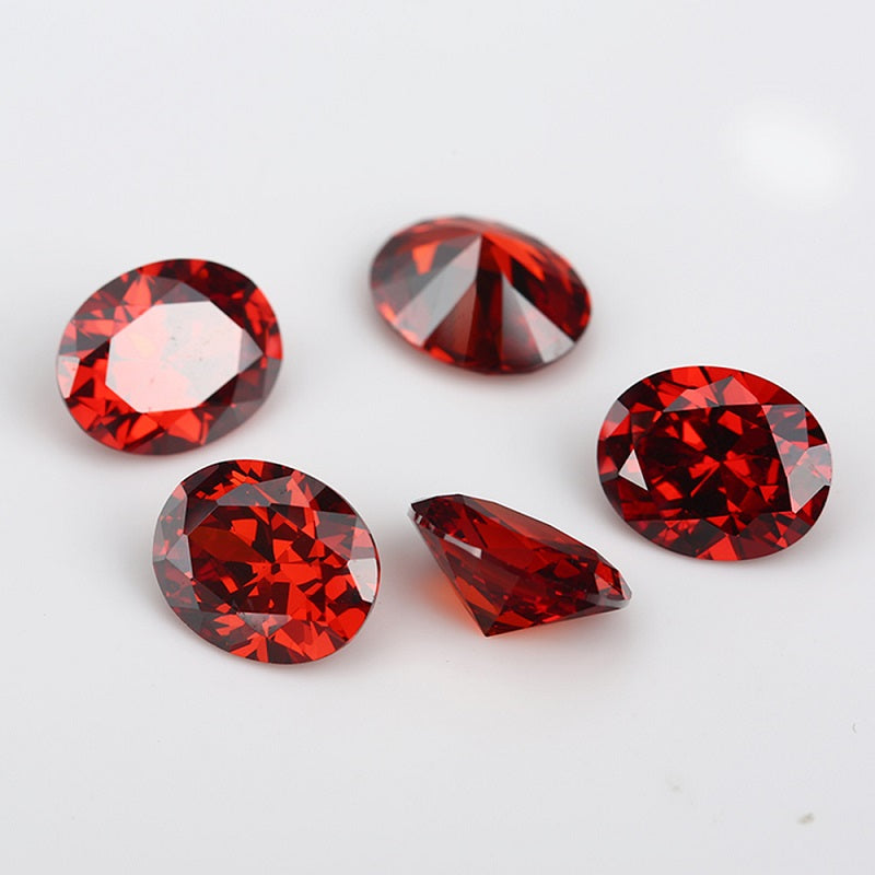 Size 3x5mm~10x12mm Oval Cut Cubic Zirconia Stone White Champagne Lavender Pink Garnet Mix 5 Color 5A Loose CZ Stones Synthetic Gemstone for Jewelry Making
