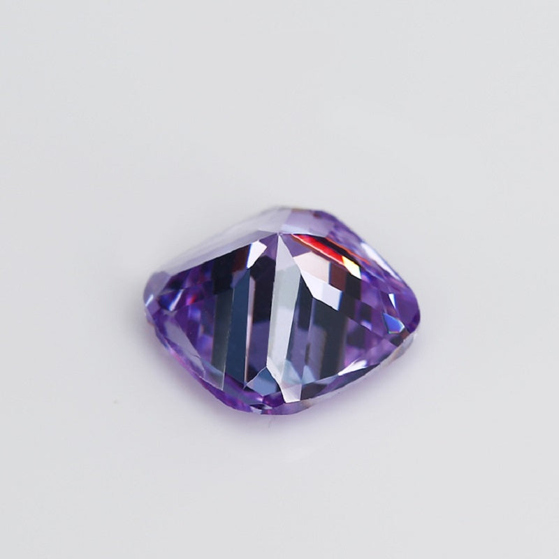 50pcs 4x4~10x10mm 5A Cushion Cut Lavender Color CZ Stone Loose Cubic Zirconia Synthetic Gemstone for Jewelry