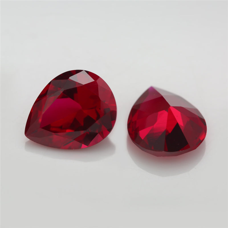 Size 3x5~13x18mm Pear Cut 8# Red Stone Loose Corundum Synthetic Gemstone for Jewelry