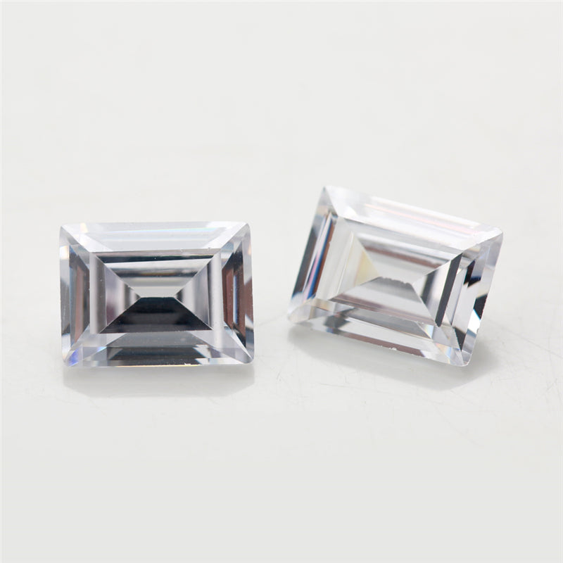 50pcs 3x5~7x9mm 5A Rectangle Shape Baguette Cut White CZ Stone Loose Cubic Zirconia Synthetic Gemstone for Jewelry