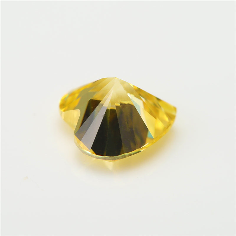 50pcs 3x3-10x10mm 5A Heart Cut Golden Yellow CZ Stone Loose Cubic Zirconia Synthetic Gemstone for Jewelry