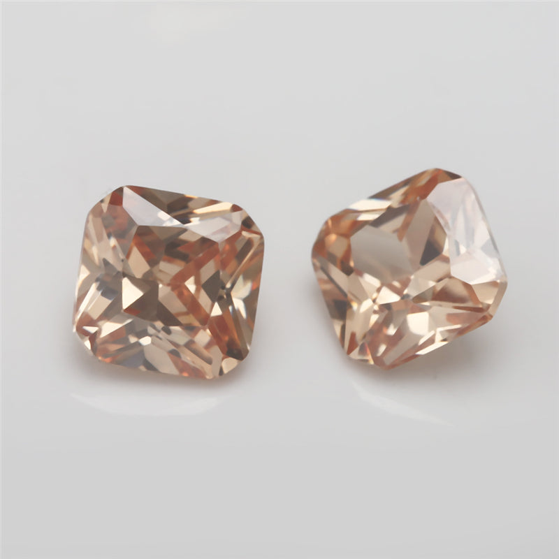 50pcs 3x3-10x10mm 5A Square Octangle Cut Champagne CZ Stone Loose Cubic Zirconia Synthetic Gemstone for Jewelry