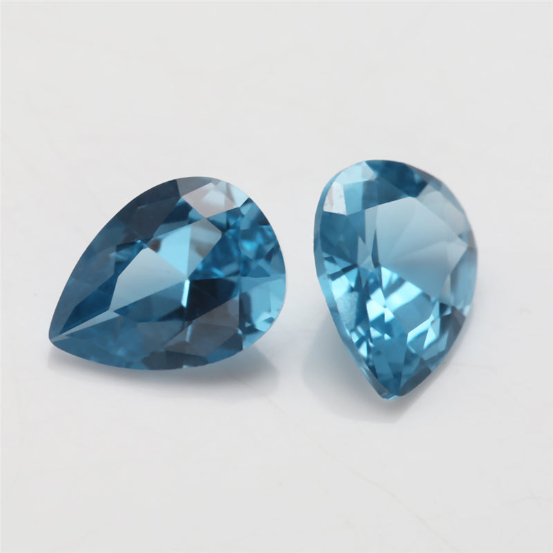 Size 3x5~10x12mm Pear Cut 120# Color Blue Stone Loose Spinel Synthetic Gemstone for Jewelry
