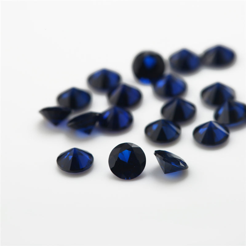 Size 1.0~3.0mm Round Cut 114# Color Blue Stone Loose Spinel Synthetic Gemstone for Jewelry