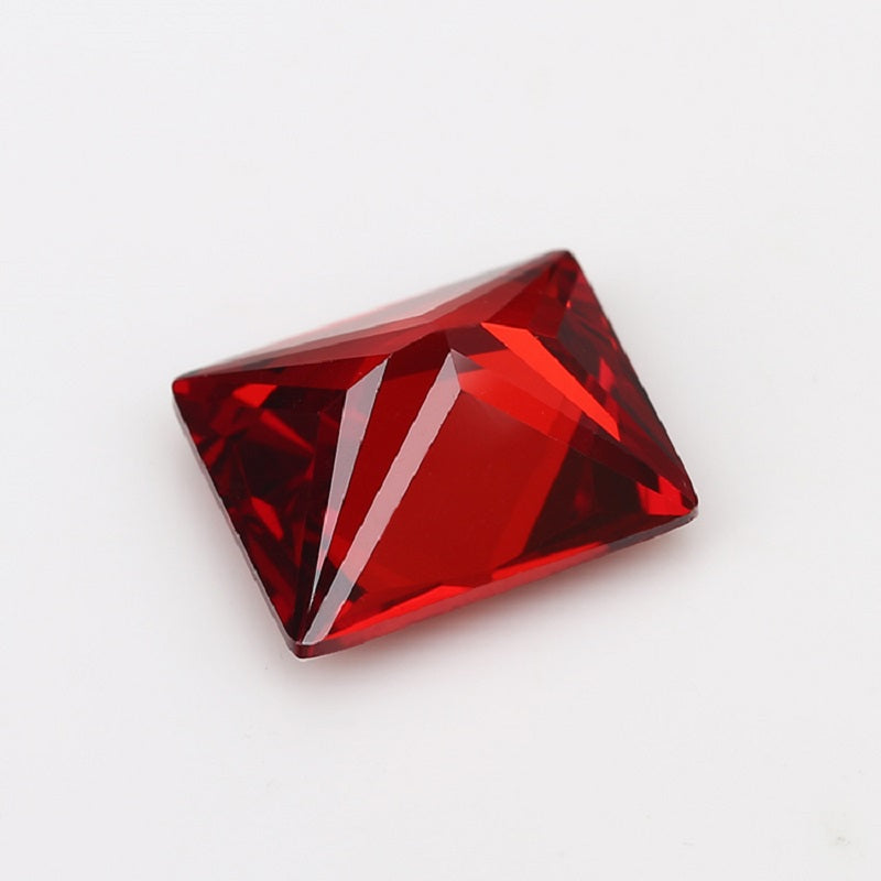 50pcs 3x5~10x12mm 5A Rectangle Cut Garnet Color CZ Stone Loose Cubic Zirconia Synthetic Gemstone for Jewelry