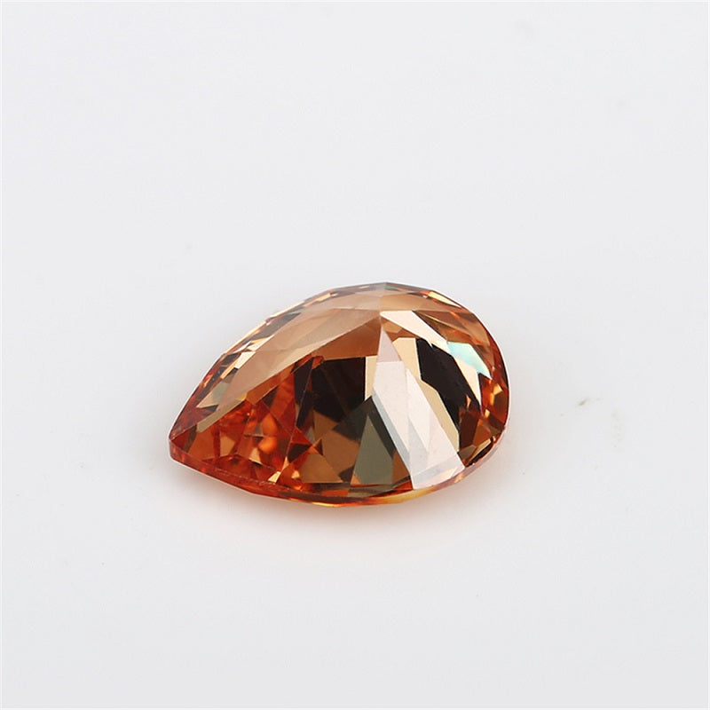 Size 3x5~10x12mm 5A Pear Cut Champagne CZ Stone Loose Cubic Zirconia Synthetic Gemstone for Jewelry