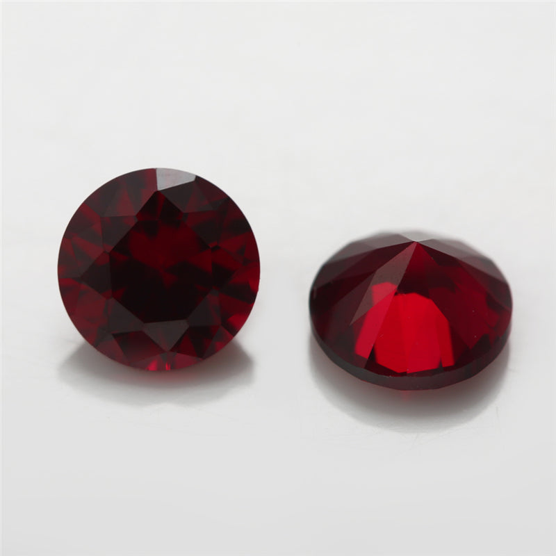 Size 3.5~10.0mm Round Cut 8# Red Stone Loose Corundum Synthetic Gemstone for Jewelry