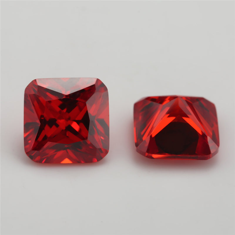 50pcs 3x3-10x10mm 5A Square Octangle Cut Orange CZ Stone Loose Cubic Zirconia Synthetic Gemstone for Jewelry