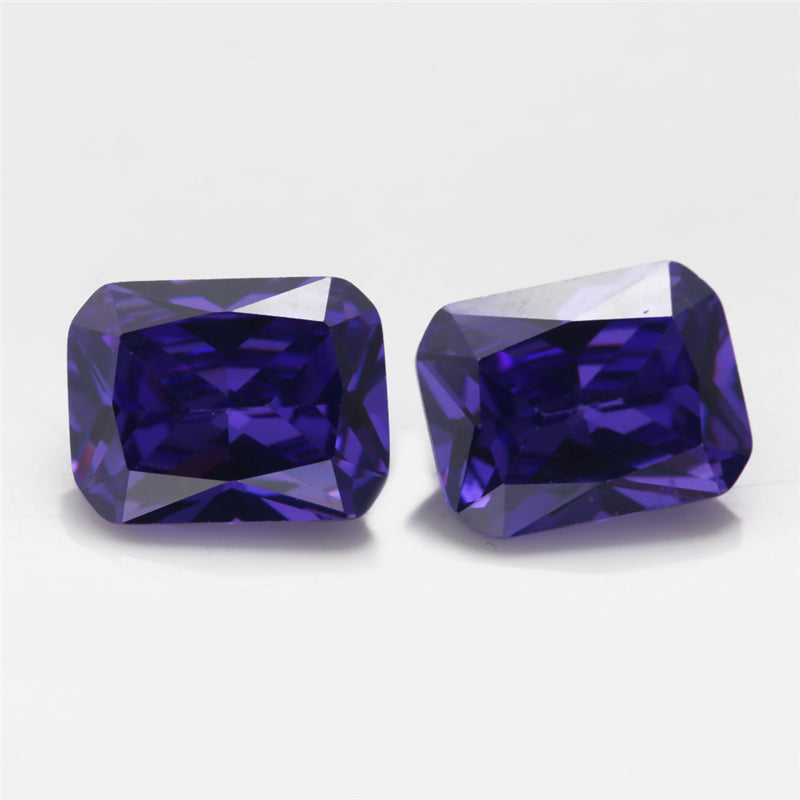50pcs 4x6~10x12mm 5A Octangle Cut Violet CZ Stone Loose Cubic Zirconia Synthetic Gemstone for Jewelry