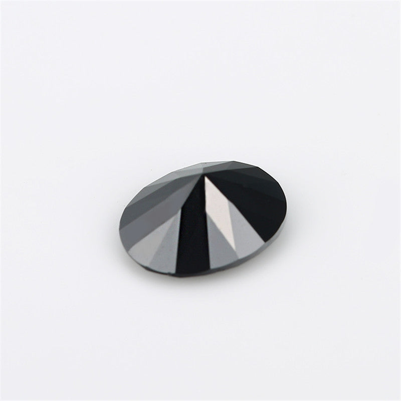 Size 3x5~10x12mm Oval Cut Black Glass Stone Loose Synthetic Gemstone for Jewelry