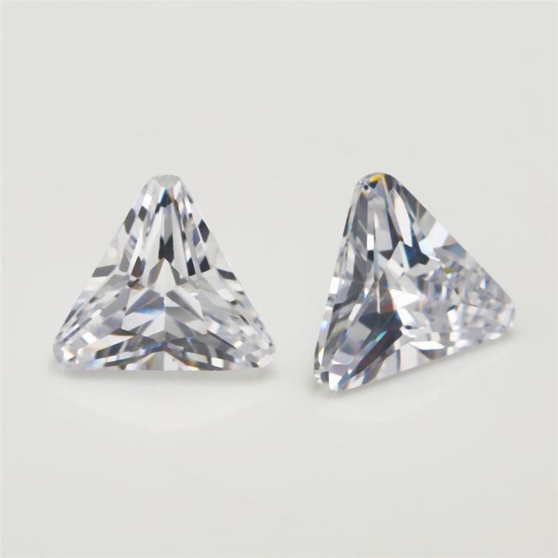 50pcs 5x5~8x8mm 5A Triangle Chamfered Coner White CZ Stone Loose Cubic Zirconia Synthetic Gemstone for Jewelry